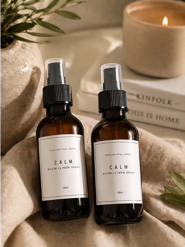 Amber bottle calming fresh room or car spray