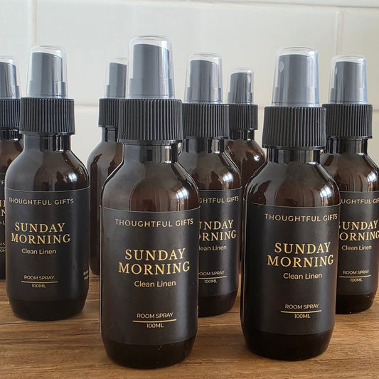Clean linen room and car spray. Sunday Mornings, fresh. Thoughtful Gift 